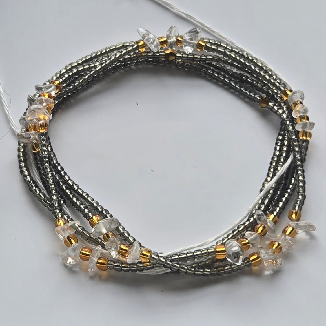 Silver Hourglass Curvy Waistbeads
