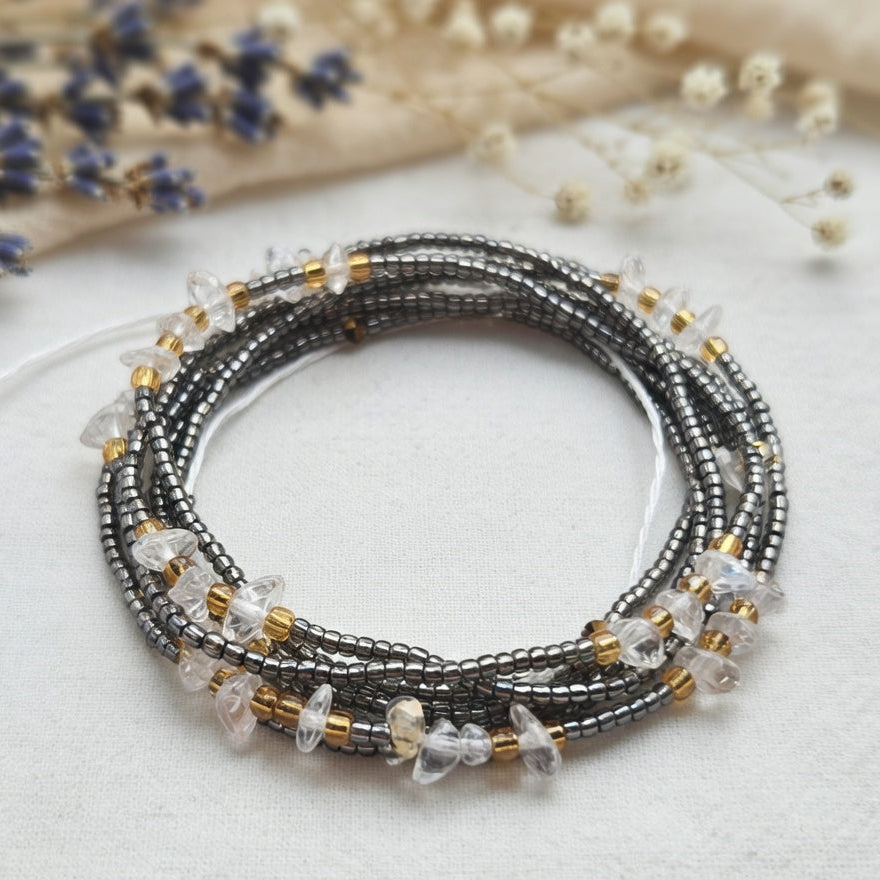 Silver Hourglass Curvy Waistbeads